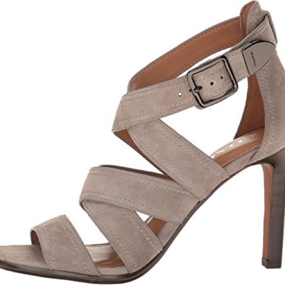 Coach Shoes - Coach IIona Fog Lux Suede Strap Heeled Sandals
